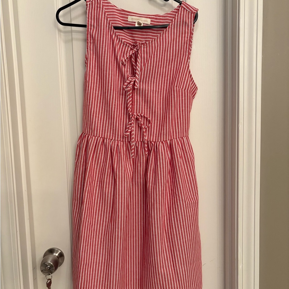Monteau LA stipped red and white dress